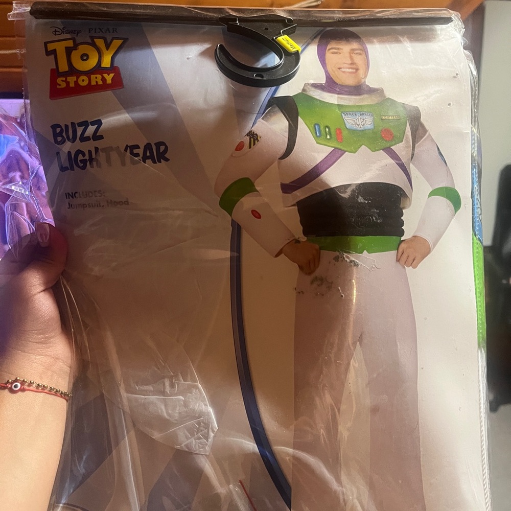Spirit Toy Story Buzz Lightyear Men's Costume — White, Green, Purple, Black